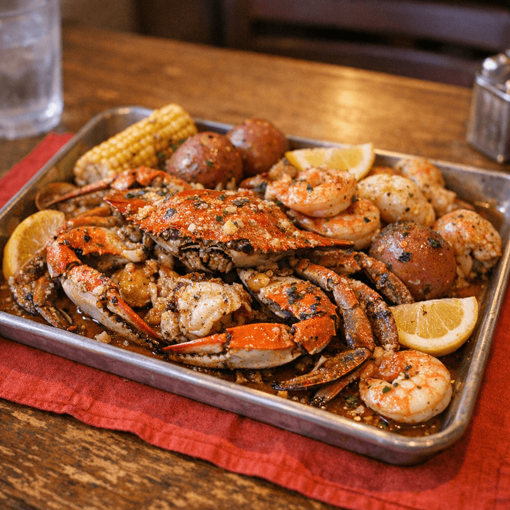 Garlic Blue Crab Tray